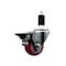 Service Caster 3'' Red Poly Swivel 1-3/8'' Expanding Stem Caster with Brake SCC-EX20S314-PPUB-RED-PLB-138 - alternate 1